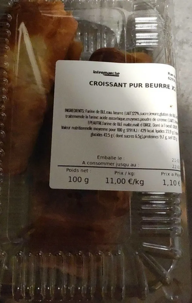 Croissant pure beurre X2