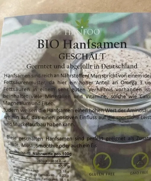 Bio Hanfsamen geschält