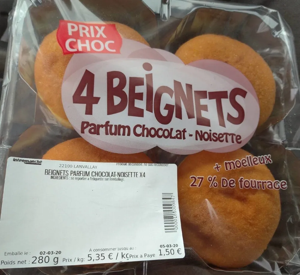 4 Beignets parfum chocolat-noisette *4