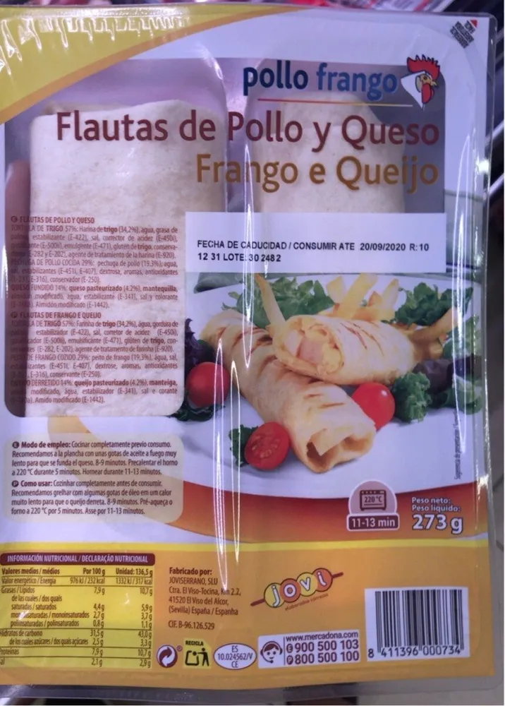 Flautas de pollo