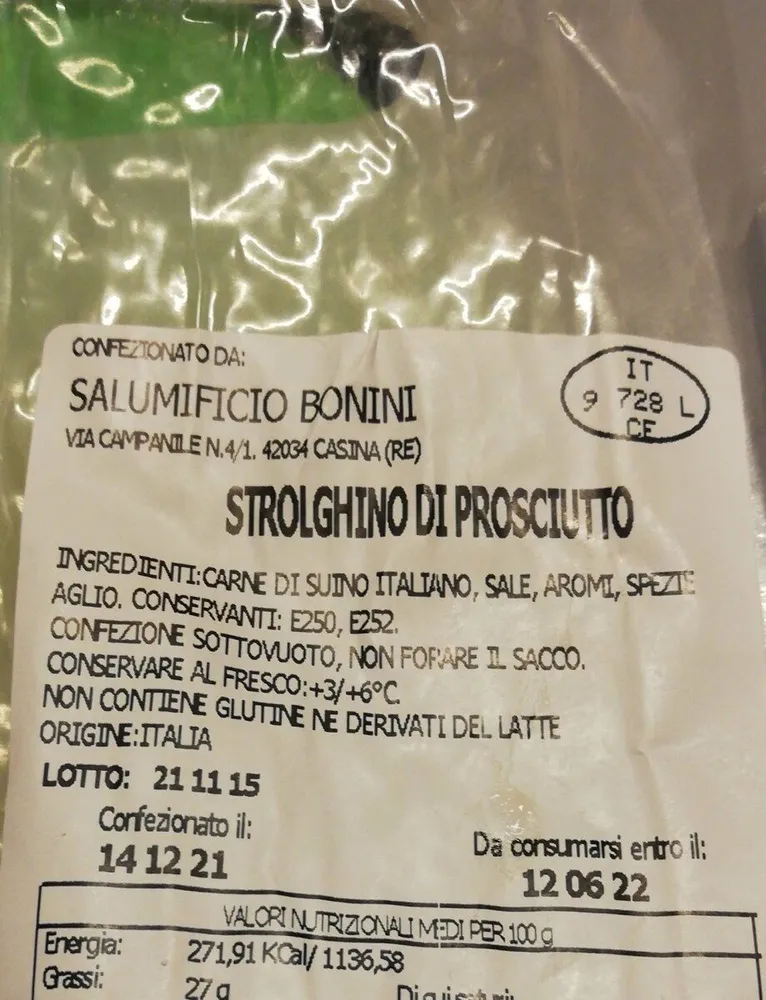 Strolghino di prosciutto