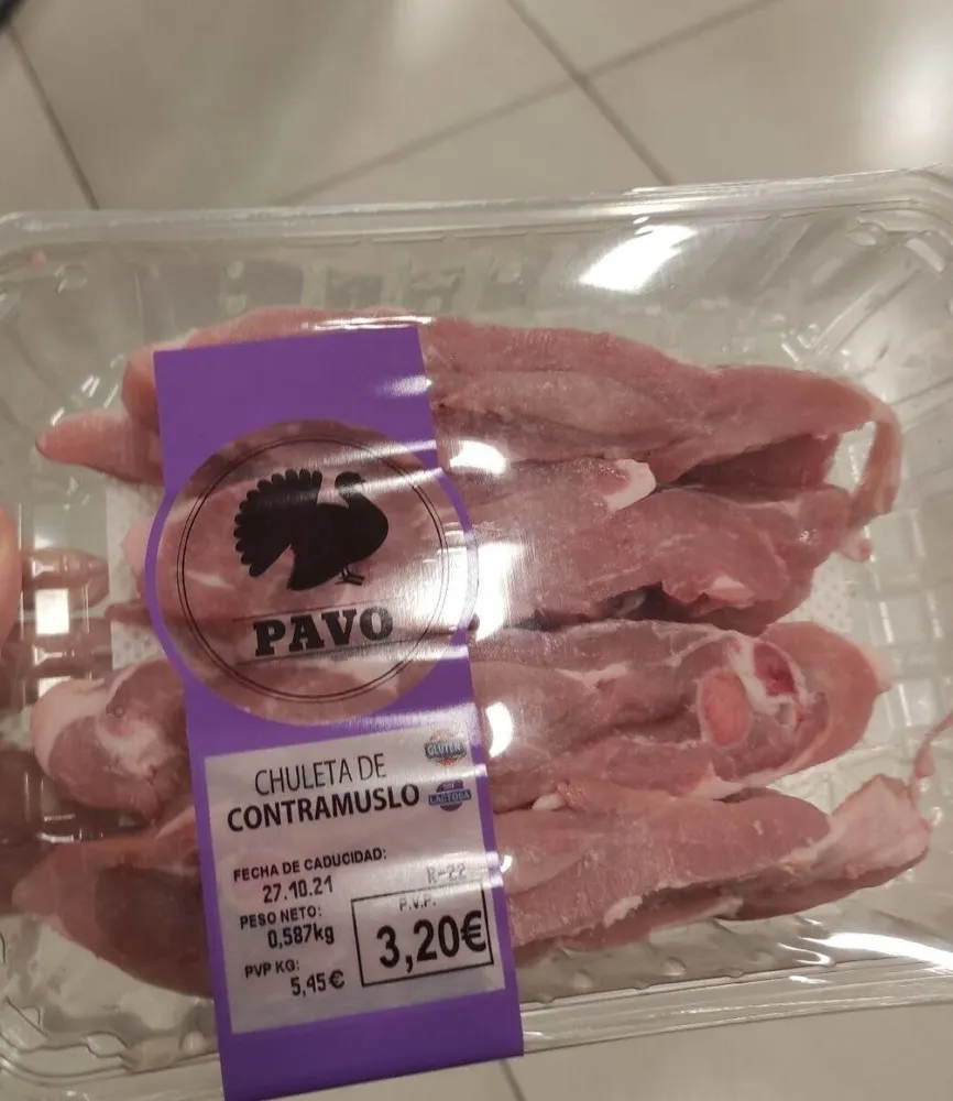 Chuleta de contramuslo de pavo