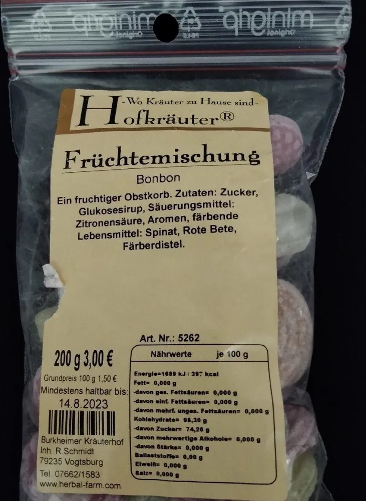 Früchtemischung Bonbon