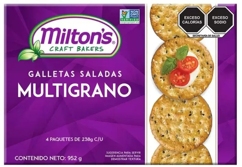 Milton's Galletas Saladas Multigrano 4 pzas de 238 g