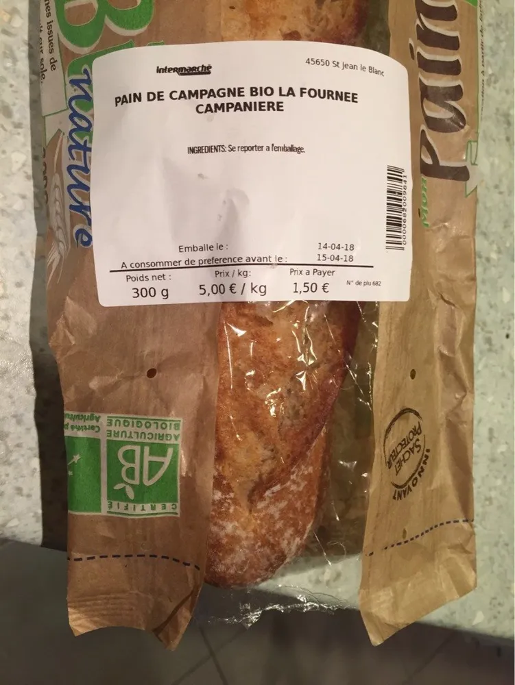 Pain de campagne bio nature