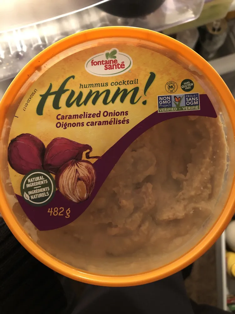 Houmous oignons caramélisés