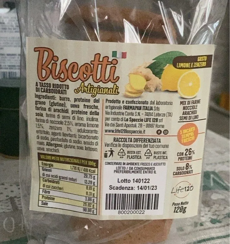 Biscotti Artigianali Zenzero e Limone