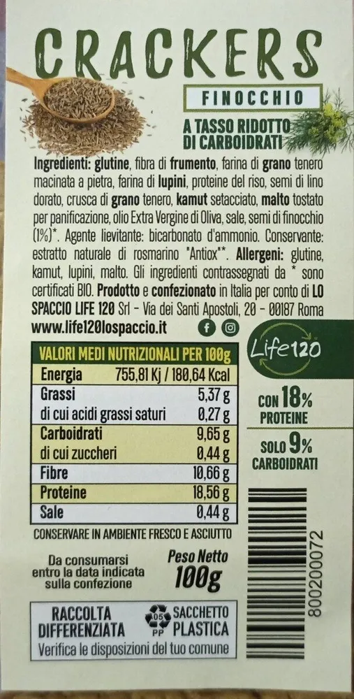 Crackers al ginocchio a tasso ridotto di carboidrati