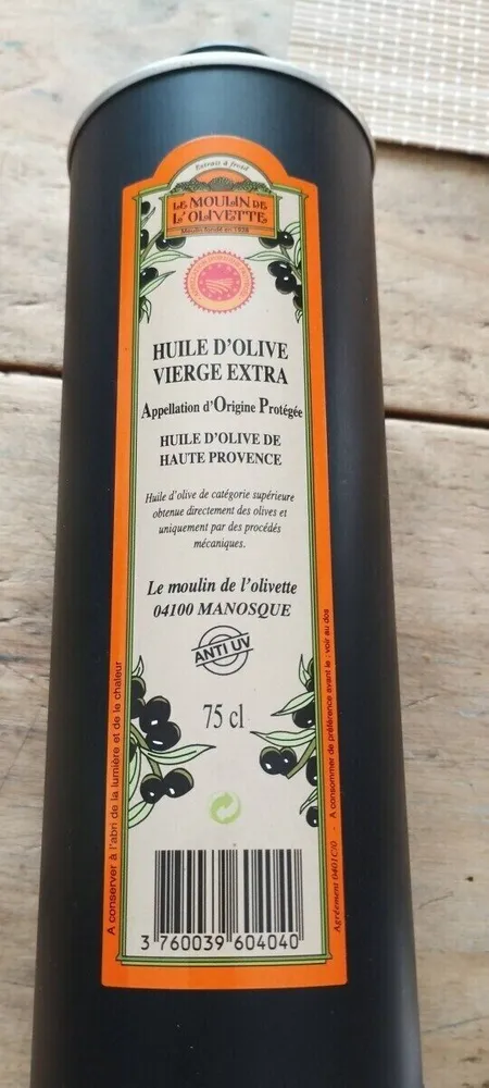 Huile d'olive vierge extra AOP