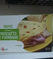 Crepes al sapore di prosciutto e formaggio