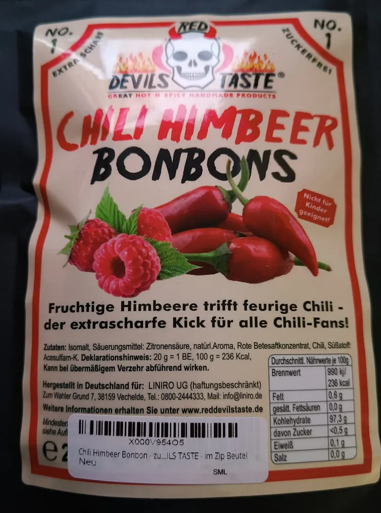 Chili himbeer bonbons candy