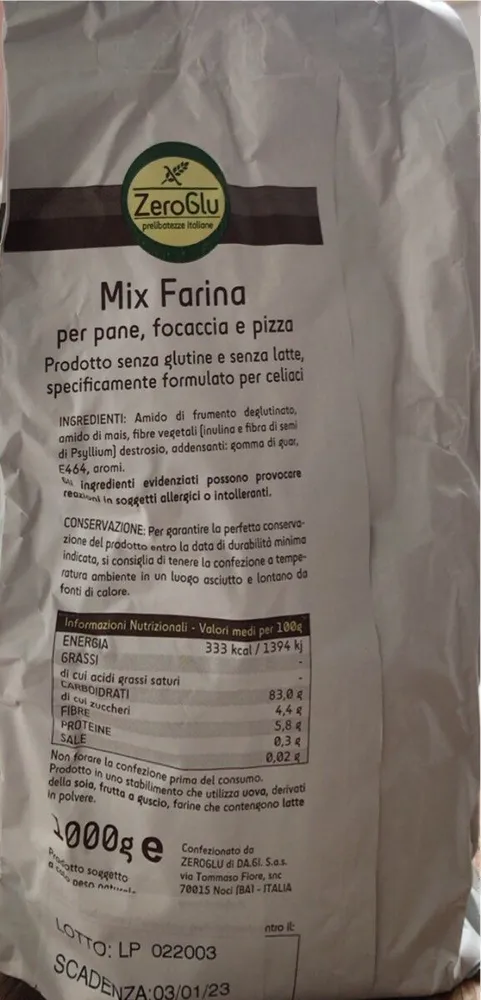 Mix Farina per pane, focaccia e pizza