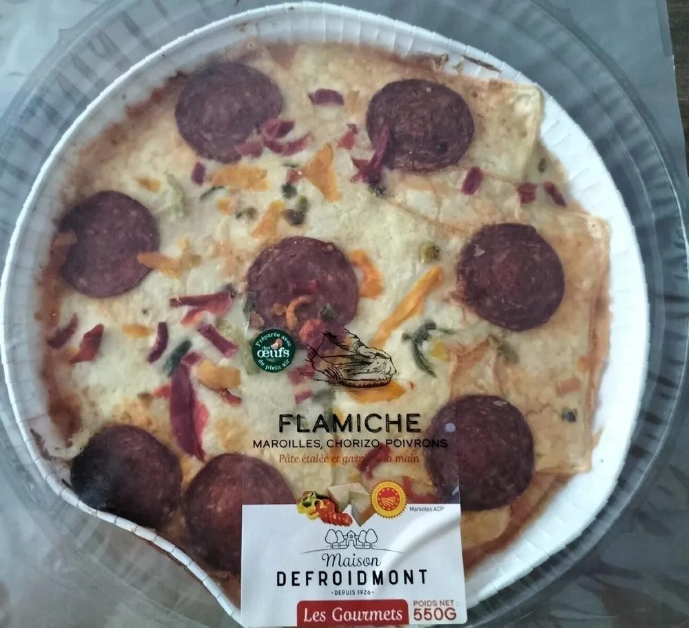 Flamiche maroilles chorizo poivrons