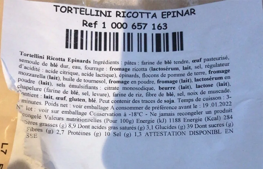 Tortellini Ricotta Epinard