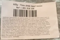Pizza dinde bœuf salamis