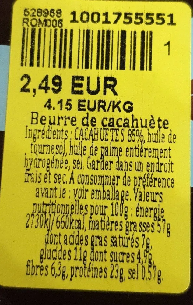 Beurre de cacahuètes