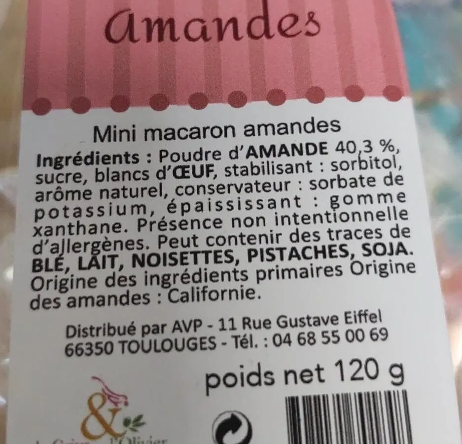 Mini macaron amandes