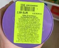 Pate a tartiner noisettes et cacao