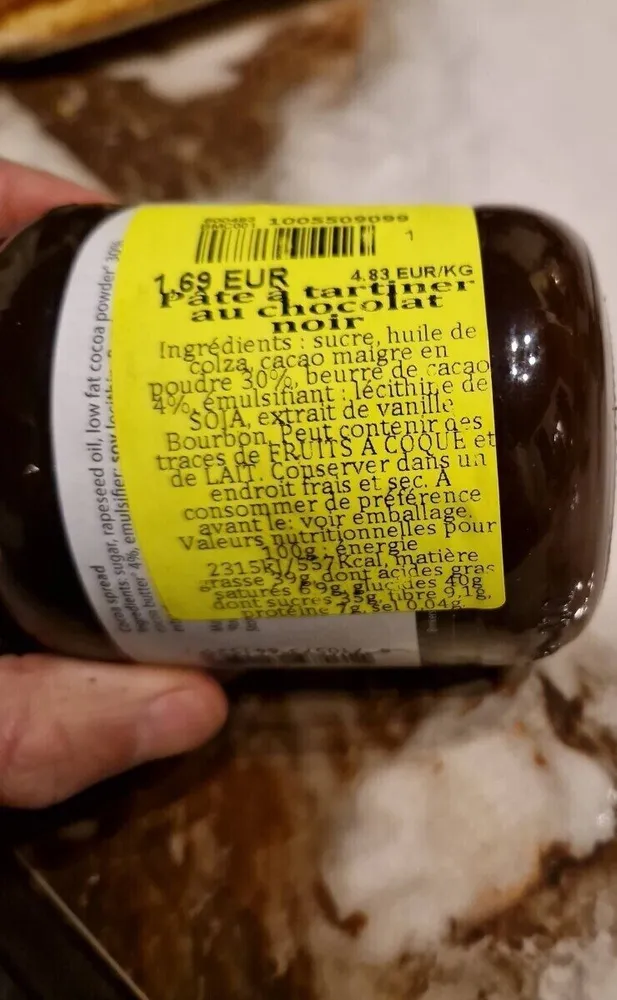 Pâte à tartiner au chocolat noir