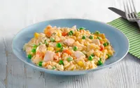 Regenbogenreis mit Hühnchen
