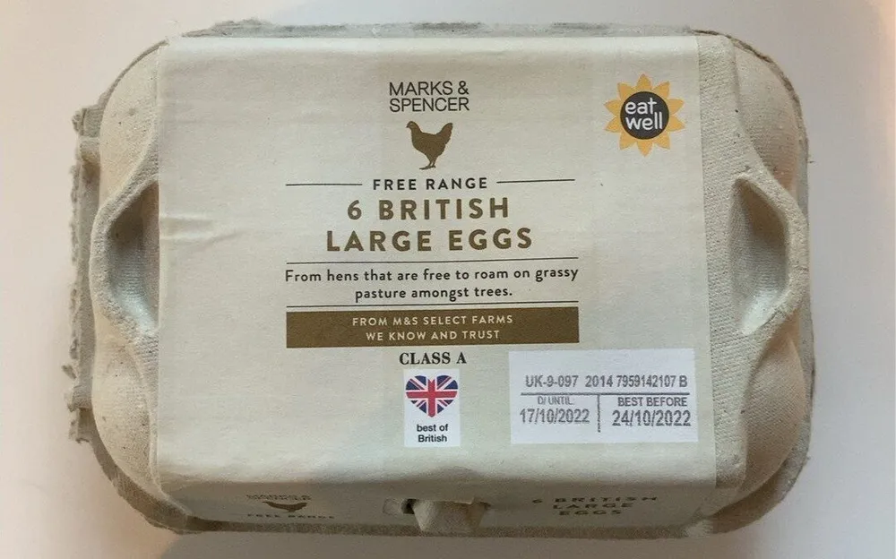 6 British Large Eggs