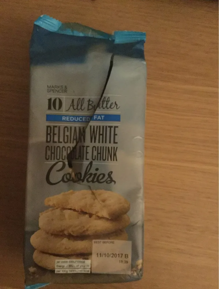 Belgian White Chocolate Chunk Cookies (Reduced Fat)