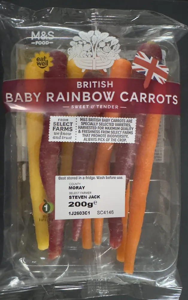 British Rainbow Baby Carrots