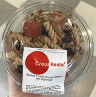 Salade Fusilli poulet tartare de légumes