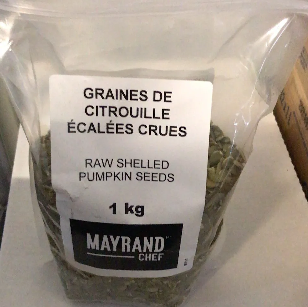 Graines de citrouille écalées crues