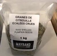 Graines de citrouille écalées crues