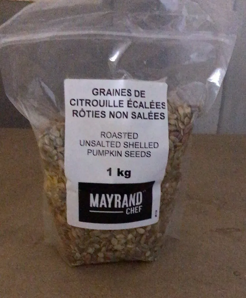 Graines de citrouille écalées rôties non salées