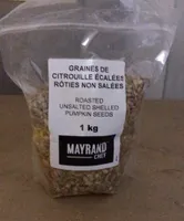 Graines de citrouille écalées rôties non salées
