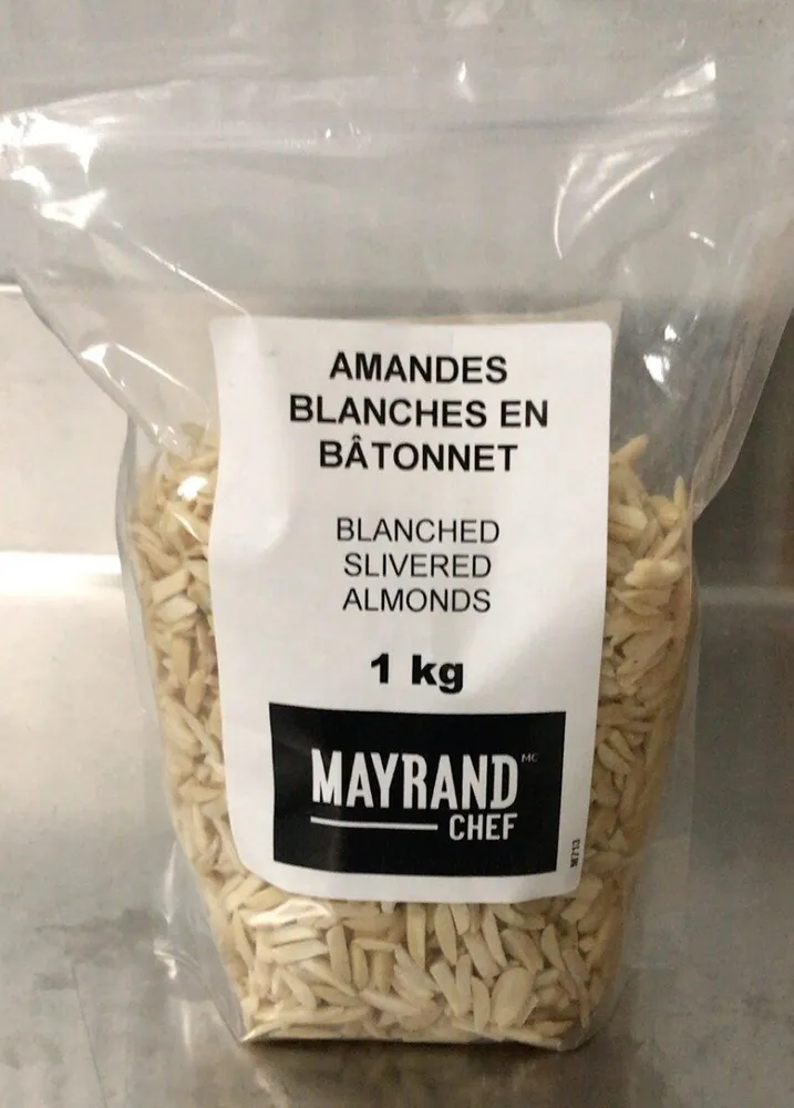 Amandes blanches en bâtonnet