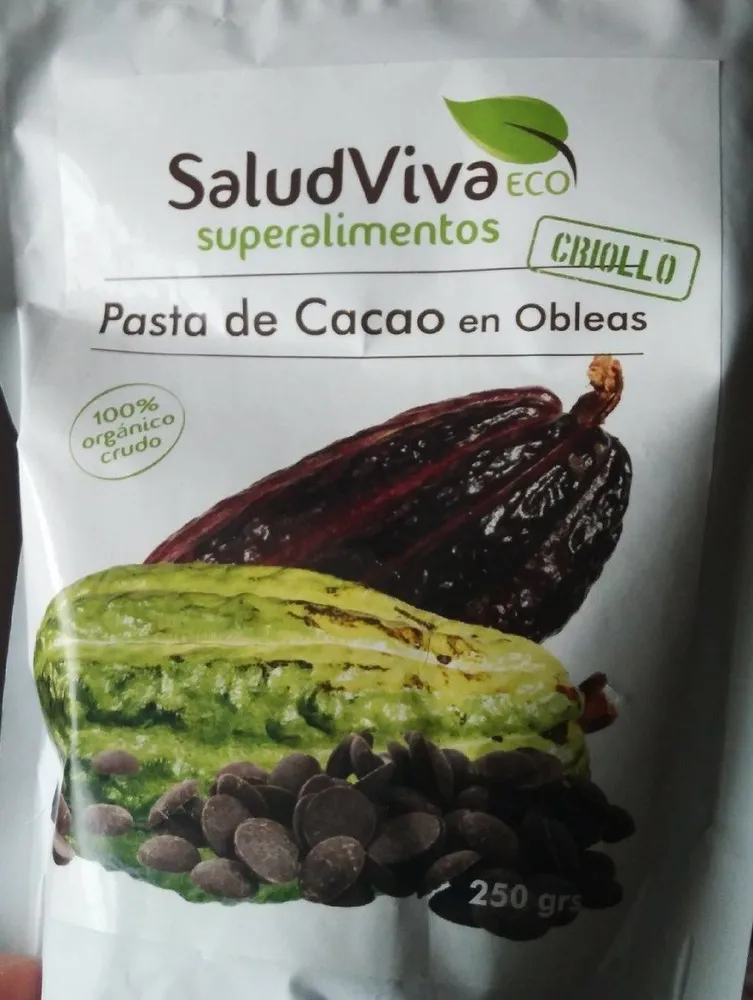 Pasta de Cacao en Obleas