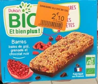 Barres baies de gogi grenade et chocolat noir