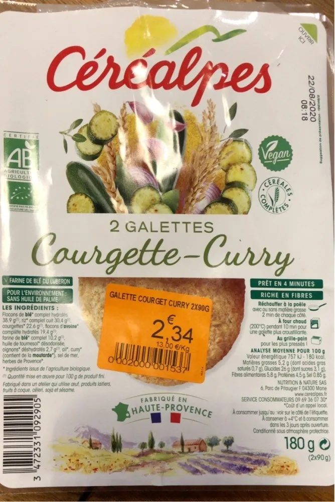 Galettes courgette curry