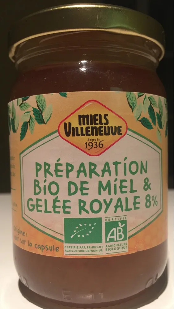 Préparation bio de miel & gelée royale 8%