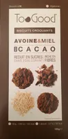 Biscuits croquants cacao avoine et miel