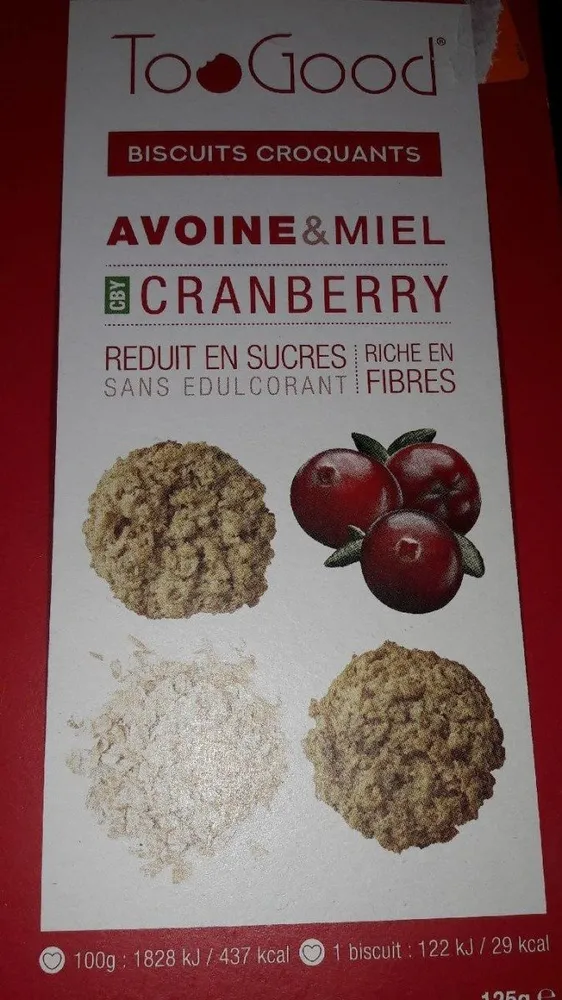 Biscuits croquants Cranberry