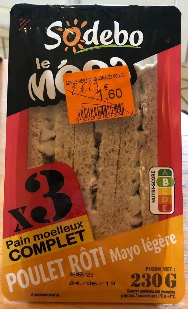 Sandwich poulet rôti