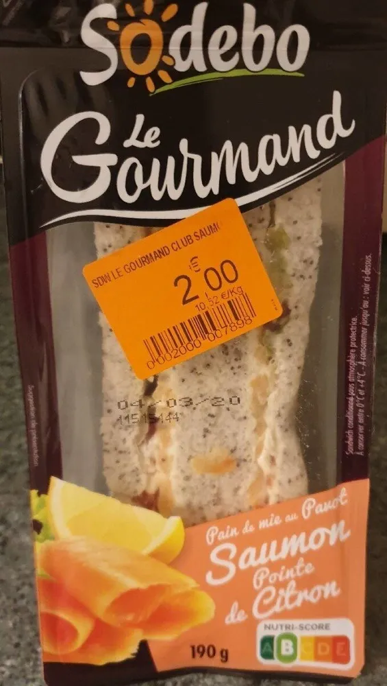 Sandwich Sodebo saumon