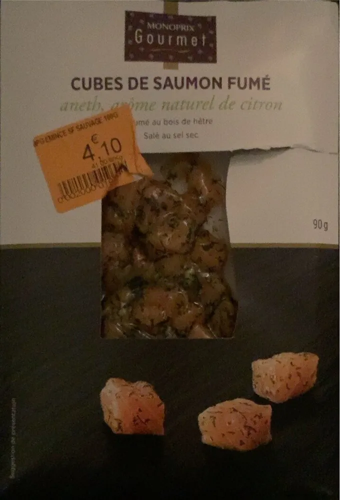 Cubes de saumon fumé