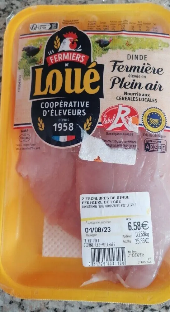 Escalope de Dinde fermière élevée en pleine air