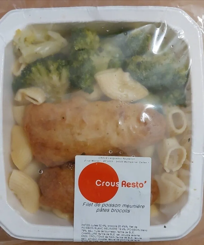Filet de poisson meunière pâtes brocolis
