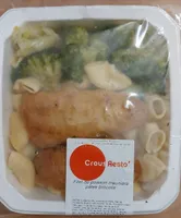 Filet de poisson meunière pâtes brocolis