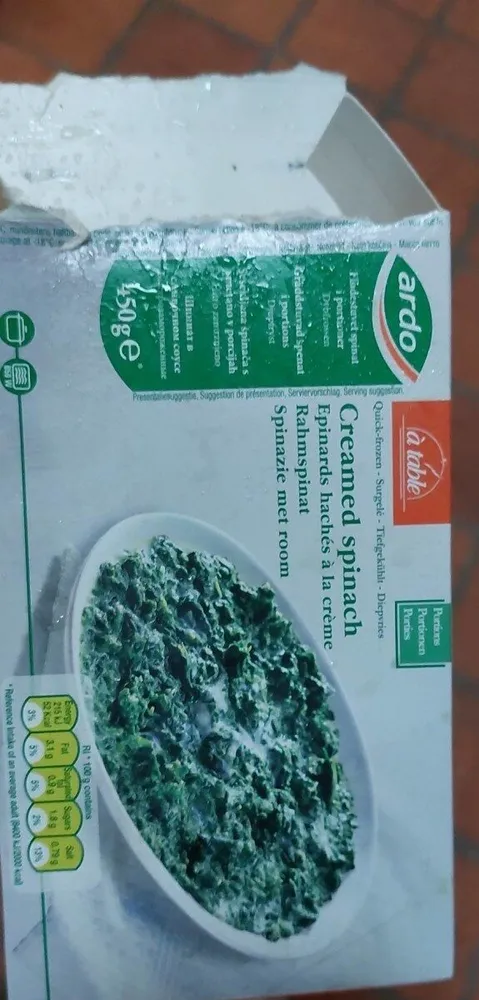 Creamed spinach