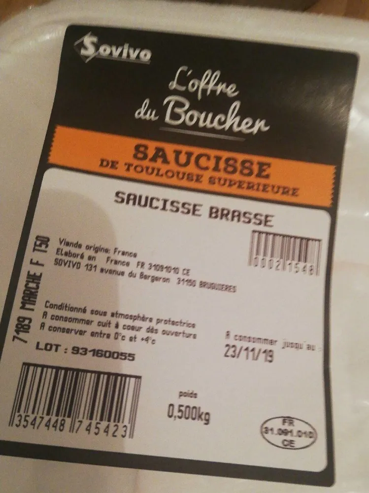 Saucisse de Toulouse supérieure