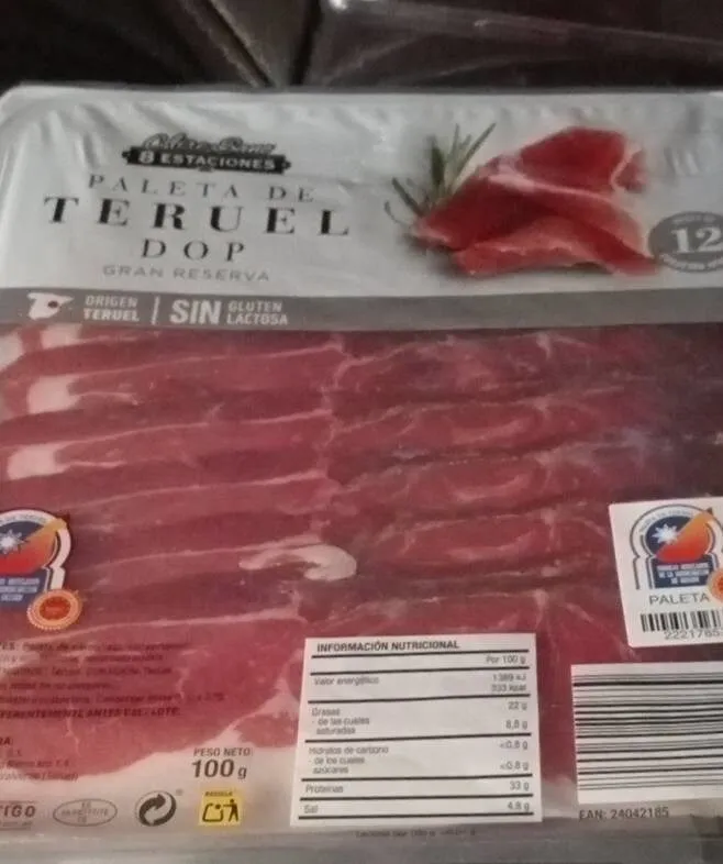 Jamón paleta de Teruel dop