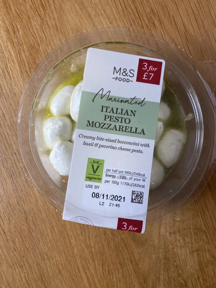 Basil Pesto Marinated Italian Mozzarella