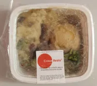 Paupiette de volaille sauce forestière brocolis purée